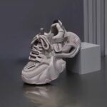 Korean style 2025 spring and autumn new dad shoes, fashionable, simple, versatile, platform, thick sole, see-through mesh, casual sports shoes. - Image 3