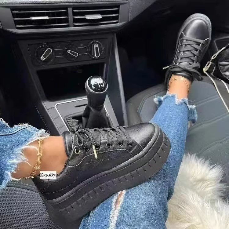 O1CN01pl7v0b1OVE37uxyvM_!!858111710 Amazon 2025 Spring/Autumn New Plus Size Lace-up Platform Round Toe European and American Style Casual Sports Shoes - Image 1