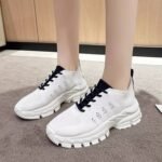 Women’s Flyknit Sneakers, Spring/Summer 2025 New Style, Hollow Mesh Fabric, Breathable, Lightweight, Thick Sole - Image 9