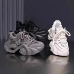 Korean style 2025 spring and autumn new dad shoes, fashionable, simple, versatile, platform, thick sole, see-through mesh, casual sports shoes. - Image 2