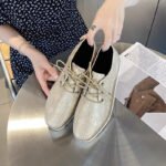 Korean style versatile and fashionable lace-up flats Snake style textured upper - Image 3