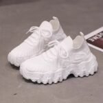 Women’s chunky knit sneakers, trendy 2025 spring/summer style, thick-soled platform sock shoes, versatile casual sports shoes. - Image 4