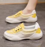 2025 New Style White Sneakers, Summer Breathable Mesh Shoes, Thick Sole, Casual Lightweight Sports Running Shoes, Versatile Single Shoes LA3930