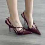 Beautiful celebrity temperament stiletto small square head high heels LA511