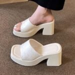 Waterproof thick heel new woman shoe 2024 LA1607